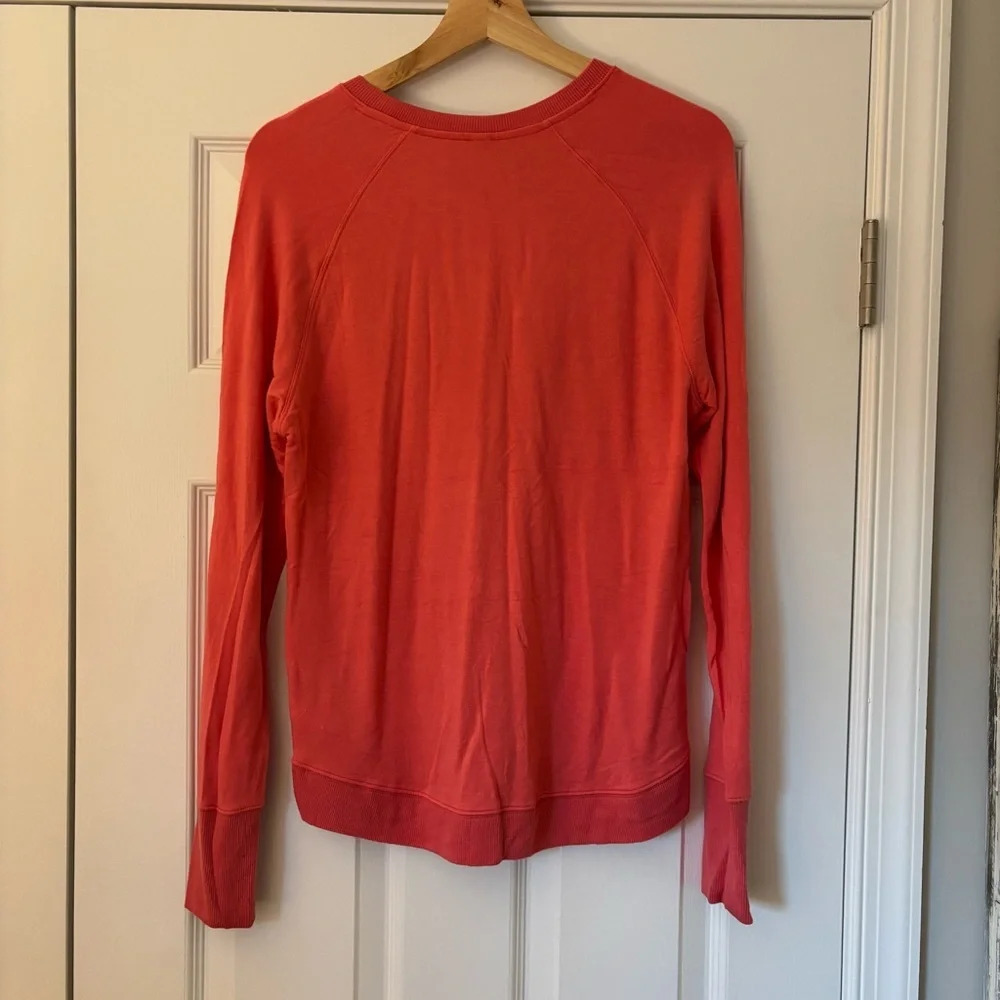 Athleta Mindset Sweatshirt Coral Pink Athletic Top Workout Athleisure Yoga S - Picture 8 of 8